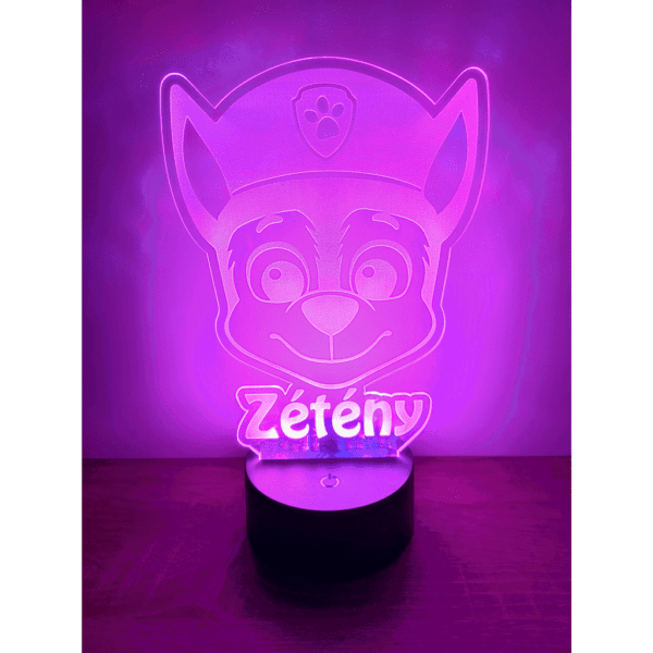Mancs őrjárat-3d-led-lámpa-lila