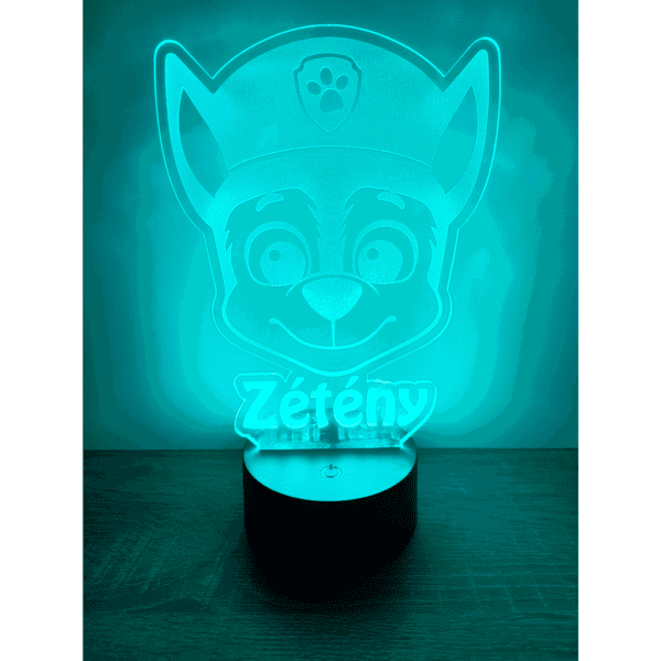 Mancs őrjárat-3d-led-lámpa-zöld