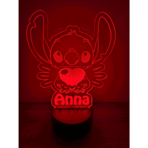 Stitch-led-lámpa-piros