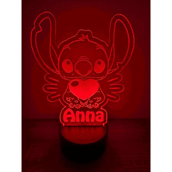 Stitch-led-lámpa-piros