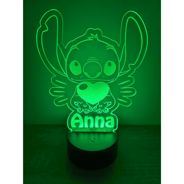Stitch-led-lámpa-zöld